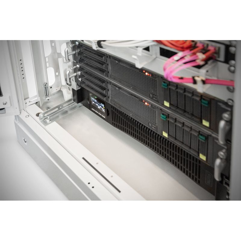 4. Zasilacz awaryjny UPS Online Rack 19" LCD 1000VA/1000W 2x12V/9Ah 8xC13 1xC14 USB RS232 RJ45 GŁ.325mm