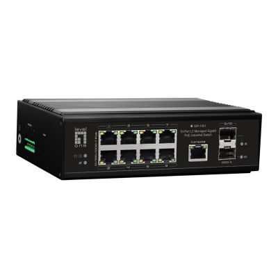4. Przełącznik LevelOne Industrial Gb/L2 Managed PoE 10-portowy 360 W 1 Gb/s