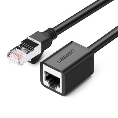 2. Kabel Ugreen NW112 11278 sieciowy Ethernet RJ45 (żeński) - RJ45 (męski) F/UTP Cat. 6 1 Gbps 0.5m - czarny