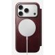 3. NOMAD Modern Leather Folio - skórzane etui do iPhone 17 Pro kompatybilne z MagSafe, skóra Horween (burgundy)