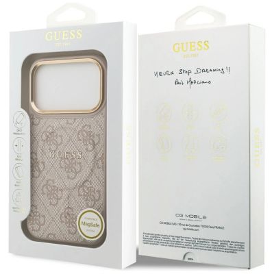 8. Etui Guess 4G PU Classic Logo MagSafe na iPhone 17 Pro - różowe