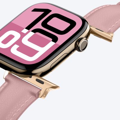 7. Skórzany pasek AMAZINGTHING Class Band do Apple Watch 45 / 46 / 49 mm - różowy