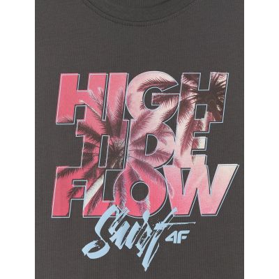 5. T-shirt regular z nadrukiem męsk 4F 4FRSS26TTSHM4292-22S