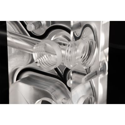 6. Bloki wodne EK-Quantum Kinetic3 FLT D5 PWM Kombinacja zbiornika wyrównawczego i pompy - 240mm, D-RGB, Acrylic