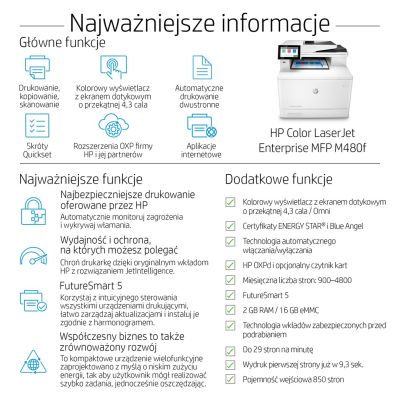 37. HP Color LaserJet Enterprise MFP M480f