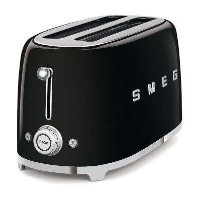 2. Toster Smeg TSF02BLEU czarny 4 kromek, metalowa obudowa