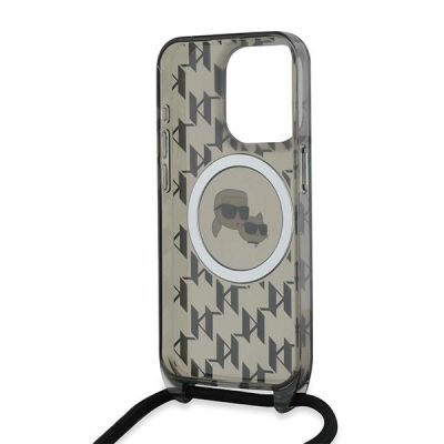 6. Etui Karl Lagerfeld IML Crossbody Monogram Karl & Choupette Head MagSafe na iPhone 15 Pro Max - czarne