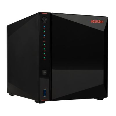 13. NAS Asustor AS5404T; Tower; 4x (3.5" SATA HDD/ 2.5" SSD); Intel Celeron N5105; 4GB DDR4 SODIMM (max. 16GB), 2x 2.5GbE  4x M.2 2280 NVMe PCIe 3.0, 3x USB 3.2 Gen, 1x HDMI 2.0b
