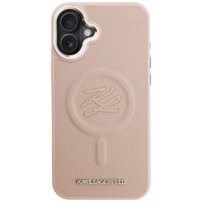 3. Etui Karl Lagerfeld Initial & Metal Logo MagSafe na iPhone 16 Plus - różowe