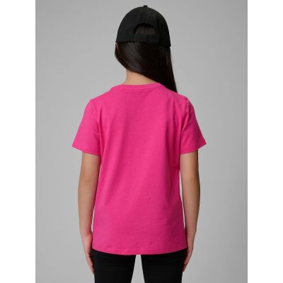 2. T-shirt regular gładki dziewczęcy 4F 4FJRSS26TTSHF3554-12S