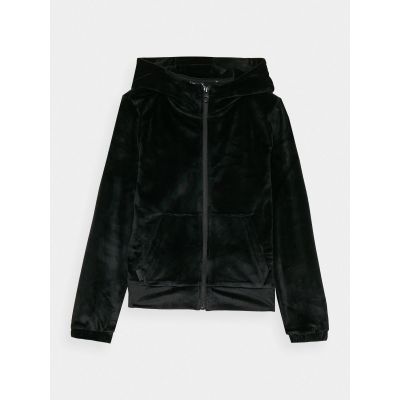 5. Bluza dresowa z weluru rozpinana z kapturem dziewczęca 4F Junior 4FJWAW24TSWSF1217-20S