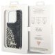 8. Etui Guess Liquid Glitter Marble na iPhone 14 Pro - czarne