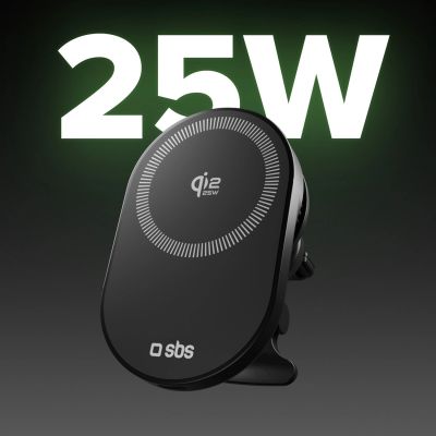4. Uchwyt magnetyczny SBS z ładowarką bezprzewodową Qi2.2 25W z chłodzeniem aktywnym - czarny
