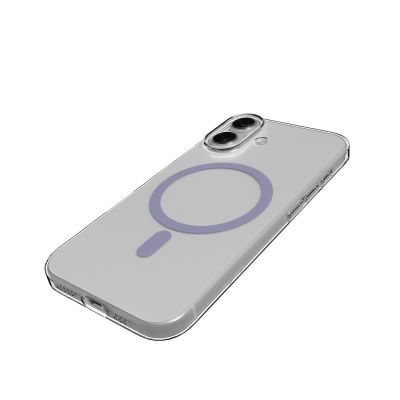 9. Etui Puro Lite Mag TPU+PC kompatybilne z MagSafe na iPhone 17 - przezroczyste z różowym pierścieniem