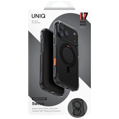 6. Etui UNIQ Swivix Rotating Kickstand 360 na iPhone 17 Pro Max - czarne
