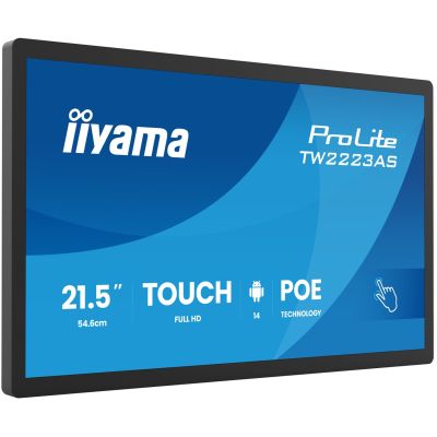 2. iiyama TW2223AS-B3P signage display Interaktywny płaski panel 54,6 cm (21.5") Wi-Fi 450 cd/m2 Full HD Czarny Ekran dotykowy Procesor wbudowany Android 24/7