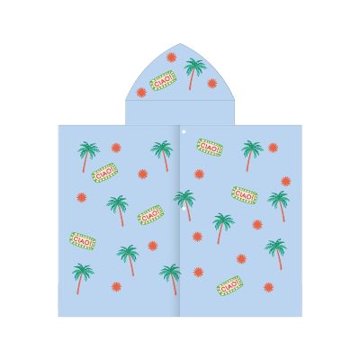 Ręcznik z kapturem pancho dla dzieci szybkoschnący Spokey PALMS