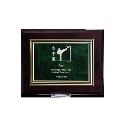 3. Dyplom z tworzywa sztucznego z grawerem na złotej blaszce