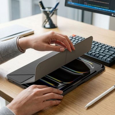 8. Etui AMAZINGTHING Titan Pro Case do iPada Pro 11" M5 z obrotową podstawką 720° i uchwytem na rysik - czarne