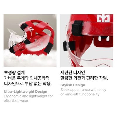 10. Kask z osłoną twarzy Extera 3 Pro World Taekwondo (WT) | MOOTO