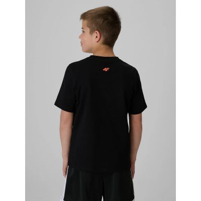 2. T-shirt regular z nadrukiem chłopięcy 4F 4FJRSS26TTSHM4278-20S