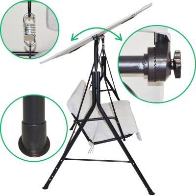5. HUŚTAWKA OGRODOWO BALKONOWA 3 OSOBOWA SZARA