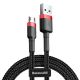 5. Baseus Cafule Cable wytrzymały nylonowy kabel przewód USB / micro USB 2A 3M czarno-czerwony (CAMKLF-H91)
