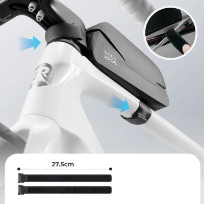 4. Torba rowerowa Rockbros 30120122002 na ramę wodoodporna z magnetycznym zapięciem 0,9L - czarna