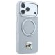 4. Etui Karl Lagerfeld with Ring Stand 360 Karl Head Pin MagSafe na iPhone 18 Pro / 17 Pro - szare