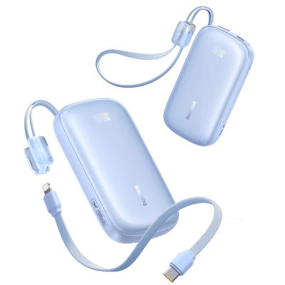 2. Powerbank Baseus EnerFill FC21 Qpow 3 Ultra 20000mAh 22.5W z wyświetlaczem z dołączonym kablem - niebieski