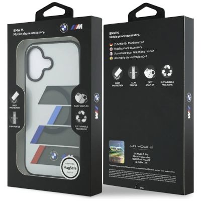 8. Etui BMW M IML Metal Buttons Tricolor Lines MagSafe na iPhone 17 - szare