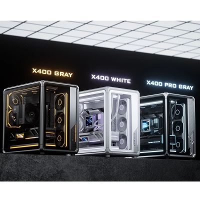 4. Jonsbo X400 PC-Gehäuse, Midi-Tower, ATX, Tempered Glass - grau