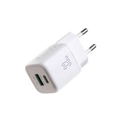 2. Ładowarka sieciowa Joyroom JR-TG7 33W USB-A + USB-C z kablem 30W USB-C - Lightning 1m - biała