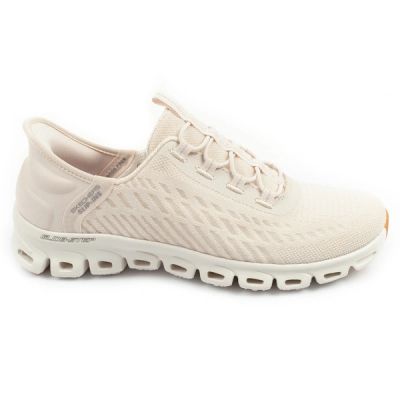 11. Skechers Glide-Step buty damskie sneakersy wygodne ecru Slip-ins