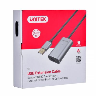 8. UNITEK WZMACNIACZ SYGNAŁU USB 2.0, 5M, PREMIUM