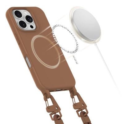 3. Etui Tech-Protect MagNecklace MagSafe na iPhone 16 Pro Max - brązowe