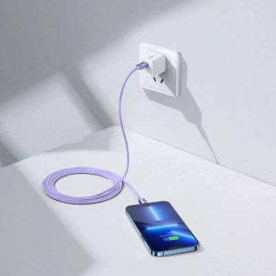 11. Kabel Baseus CAJY000305 Lightning - USB-C PD 20W 480Mb/s 2m - fioletowy