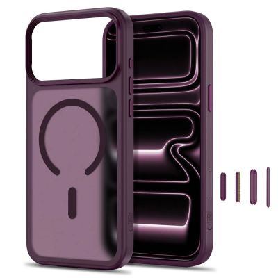 2. Etui Tech-Protect Magmat Magsafe CC na iPhone 18 Pro Max / 17 Pro Max - burgundowe matowe
