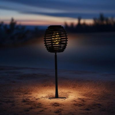 14. LAMPA SOLARNA KULA RATTAN CZARNA PROGARDEN