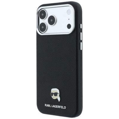 2. Etui Karl Lagerfeld Grained Karl Head Metal MagSafe na iPhone 18 Pro Max / 17 Pro Max - czarne