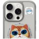 2. Etui Nimmy Glasses Cool Cat MagSafe na iPhone 16 Pro - szare