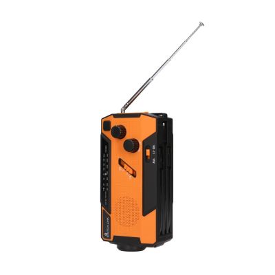 3. Extralink RADIO AWARYJNE SOLARNE Z KORBKA DYNAMO POWERBANK 4000MAH Z LATARKA SOS SR-4000 Przenośny Analogowy Czarny, Pomarańczowy