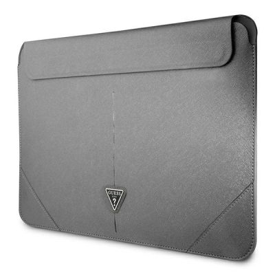 2. Pokrowiec Guess Saffiano Triangle Logo na laptopa 16'' - srebrny