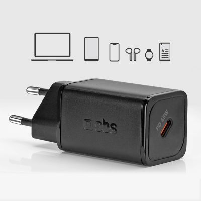 12. Ładowarka sieciowa SBS TETRGAN1C45W 45W GaN USB-C z Power Delivery - czarna
