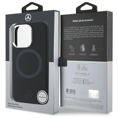 8. Etui Mercedes Silicone Tonal Logo MagSafe na iPhone 16 Pro - czarne