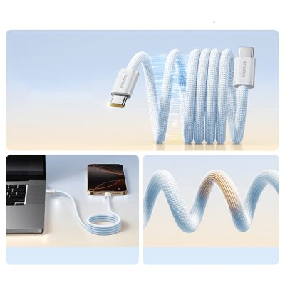 5. Kabel Baseus Dynamic 4 Pro 100W USB-C - USB-C 1m - niebieski