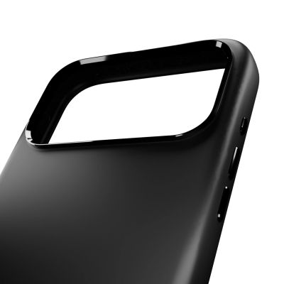 6. Etui silikonowe Puro Icon Mag Pro Liquid Silicone na iPhone 17 Pro Max kompatybilne z MagSafe, z ochroną aparatu i aluminiowymi przyciskami - czarne