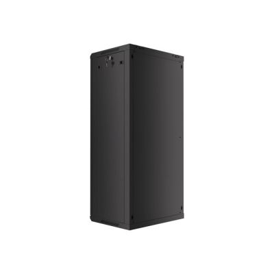 4. Szafa jednosekcyjna Lanberg WF01-6427-10B (27U; 1300mm / 600mm / 450 mm; wisząca; Szklane; 19''; kolor czarny)