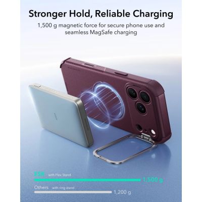 7. Etui ESR Cyber Tough Kickstand MagSafe na iPhone 18 Pro Max / 17 Pro Max - dark cherry