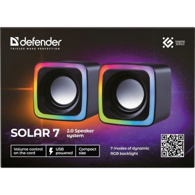 12. DEFENDER GŁOŚNIKI KOMPUTEROWE SOLAR 7 2.0 6W USB 65117